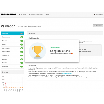Bouton de rétractation conforme 19 juin 2026 pour PrestaShop 1.7.8 à 9.1.x